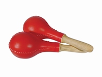 HAYMAN Maracas synthetic with wooden shaft - red
