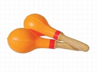 HAYMAN Maracas synthetic with wooden shaft - orange