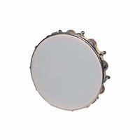 HAYMAN Tambourine, plastic head, wood, tunable, 10", 18 zils
